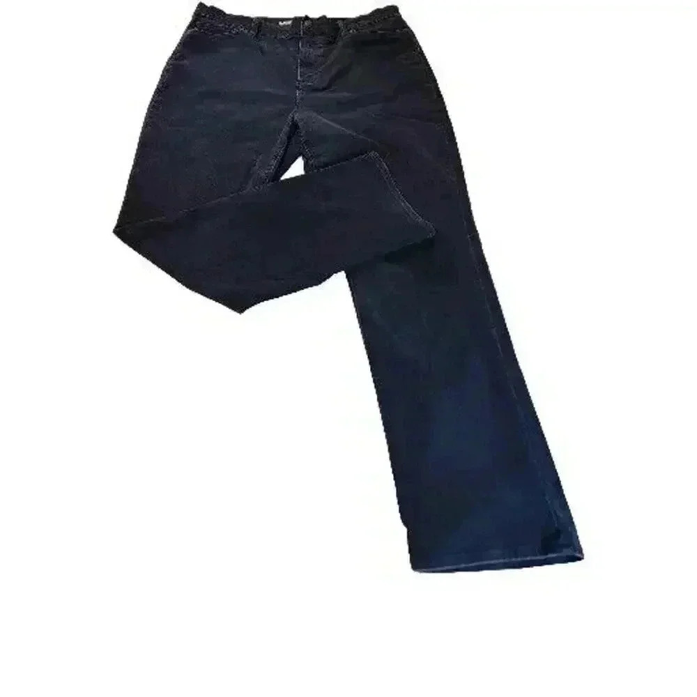 Lands End Corduroy Pants Womems 16 Navy Blue Mid Rise Straight 35 x 31 Classic - Picture 4 of 16